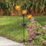 3 Orb Solar Light Stake, Orange, large