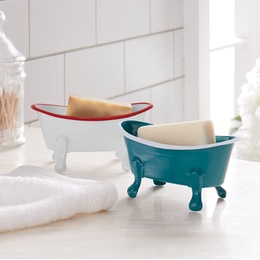 Enamel Bathtub Soap Dish, , large