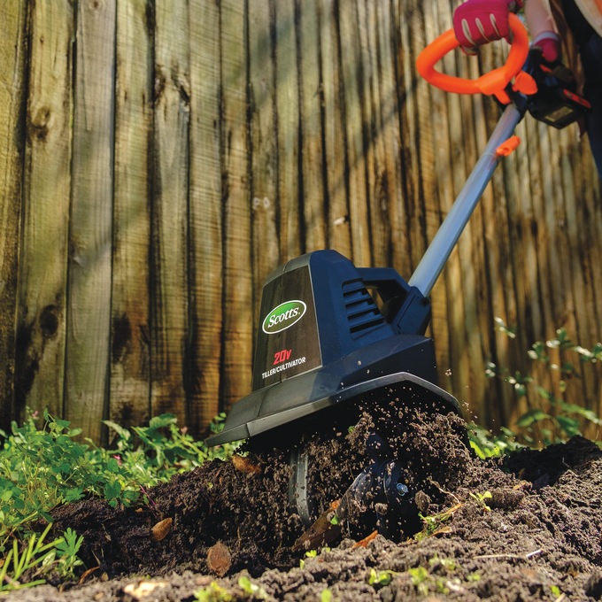 Scotts 20V 7.5-inch Cordless Electric Garden Tiller/Cultivator, , large