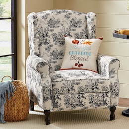 Toile Wingback Recliner, , large