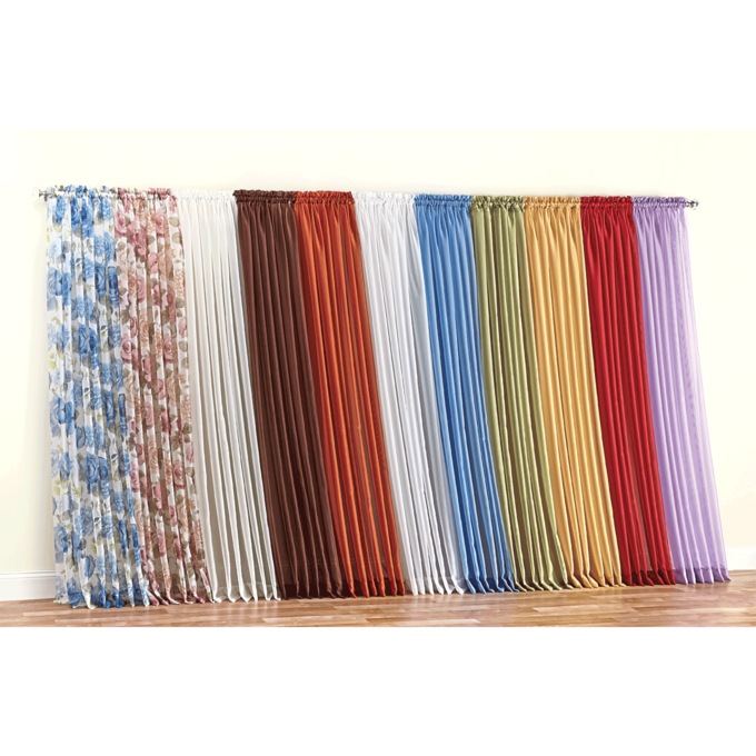 Sheer Curtain Panel, Sage, large