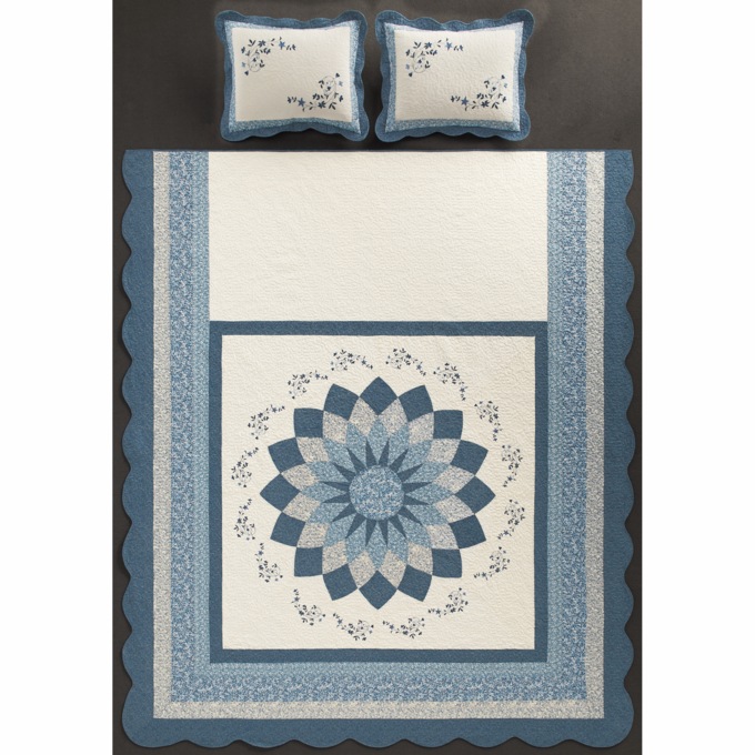 Charlotte Embroidered Floor-Length Quilt, , large