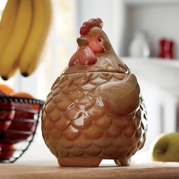 Ceramic Chicken Fruit Fly Trap, , large