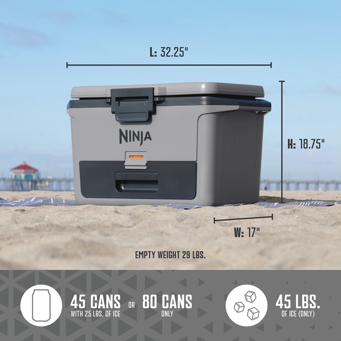 Ninja FrostVault Hard Cooler with Dry Zone, Gray, large