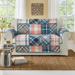 Ruffled Edge Patchwork Quilted Protector, , large