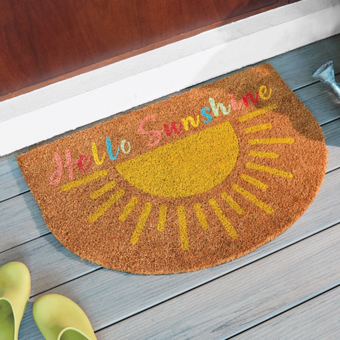 Sunshine Half-Round Coir Mat - 20" x 30", , large