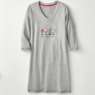 Novelty Holiday Sleep Shirt with Embroidered Christmas Graphic, , large