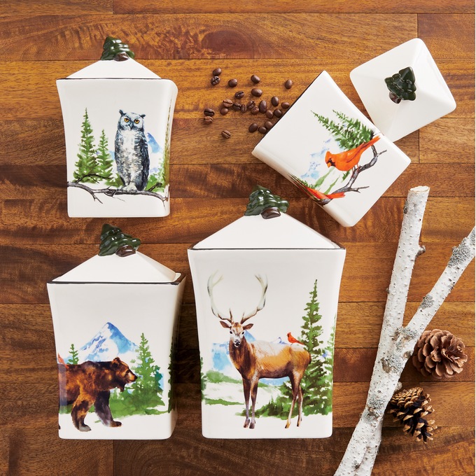 Set of 4 Winter Wonderland Canister Set, , large