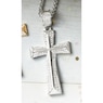 Men's Crystal Cross Pendant, , large