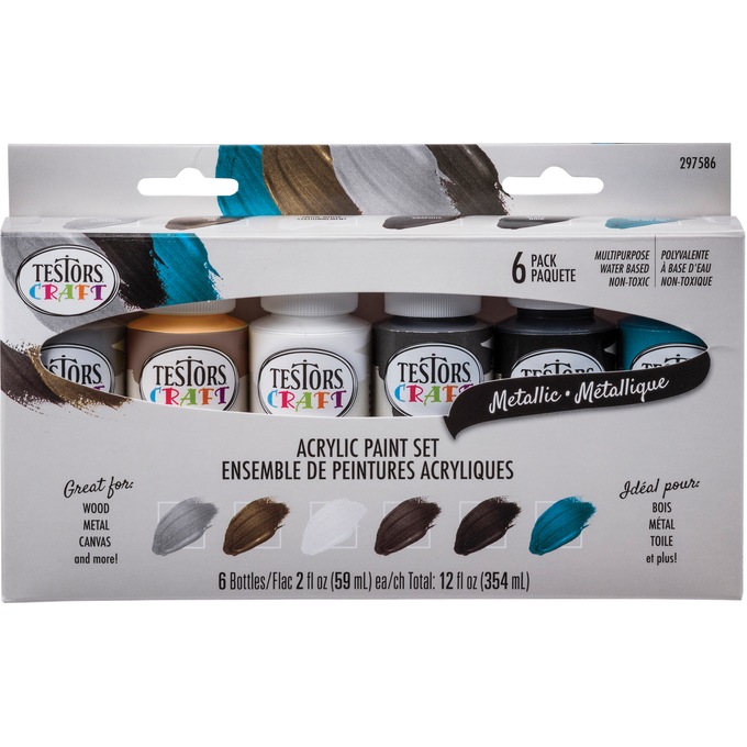 6-Piece Testors Acrylic Paint Set, , large