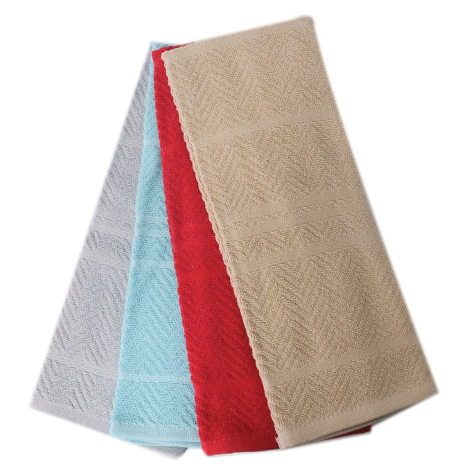 8-Piece Assorted Stripe and Solid Kitchen Towel Set, , large