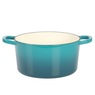 Crock Pot Artisan 7-qt. Enameled Cast Iron Round Dutch Oven with Lid, Teal Ombre, large