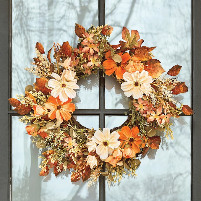 Outdoor Autumn Reverie Wreath, Multi, large