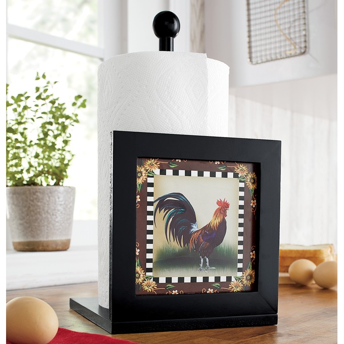 Fall Rooster Paper Towel Holder, , large