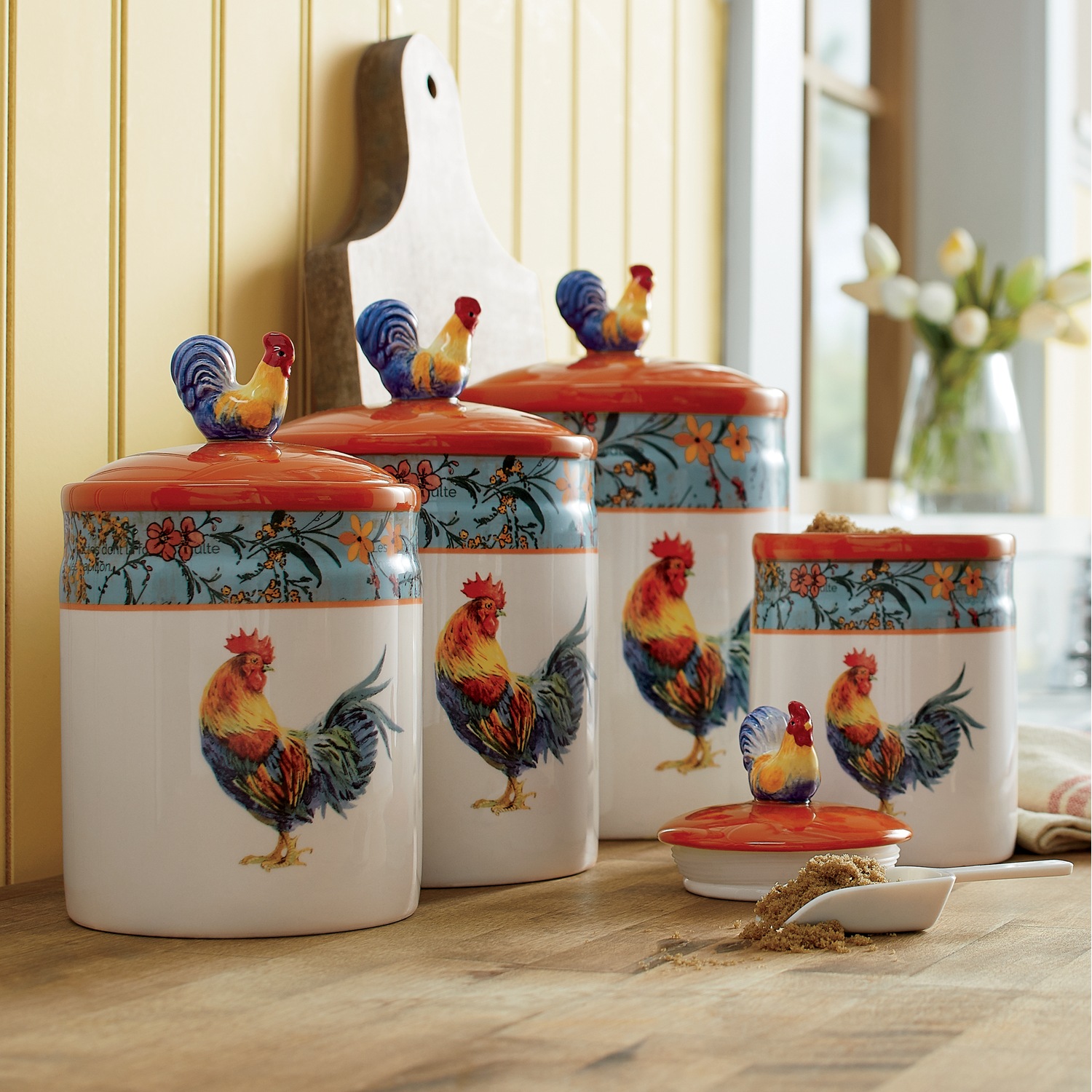 4Piece Garden Rooster Canister Set Ginny's