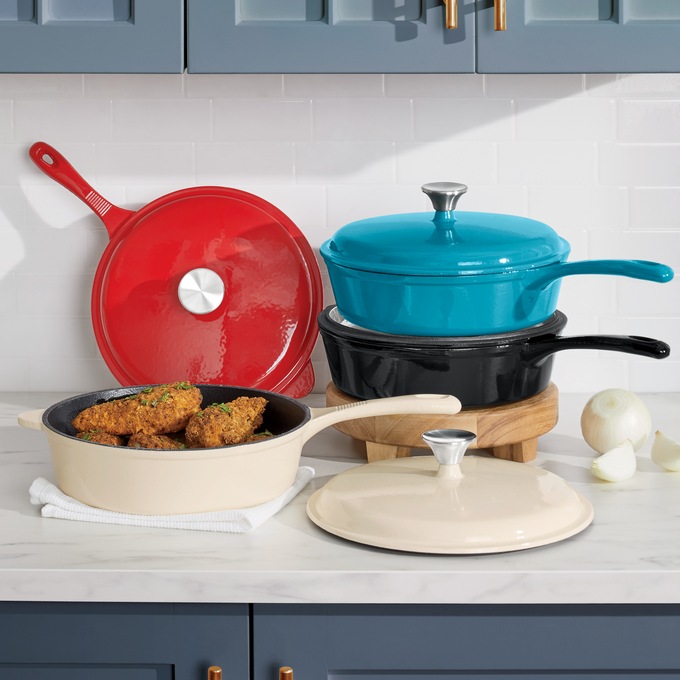 3-Qt. Enameled Cast Iron Chicken Fryer