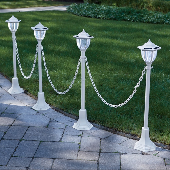 Set of 4 Chained Solar Lanterns, , large