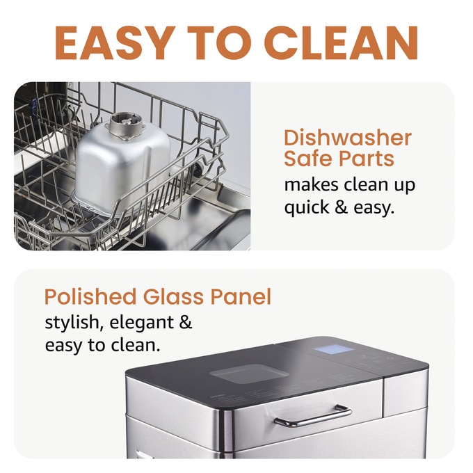 Elite Gourmet 2-lb. Stainless Steel Digital Bread Maker, , large