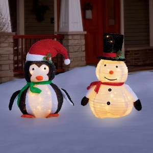 Snowman or Penguin Lit Lawn Décor, , large