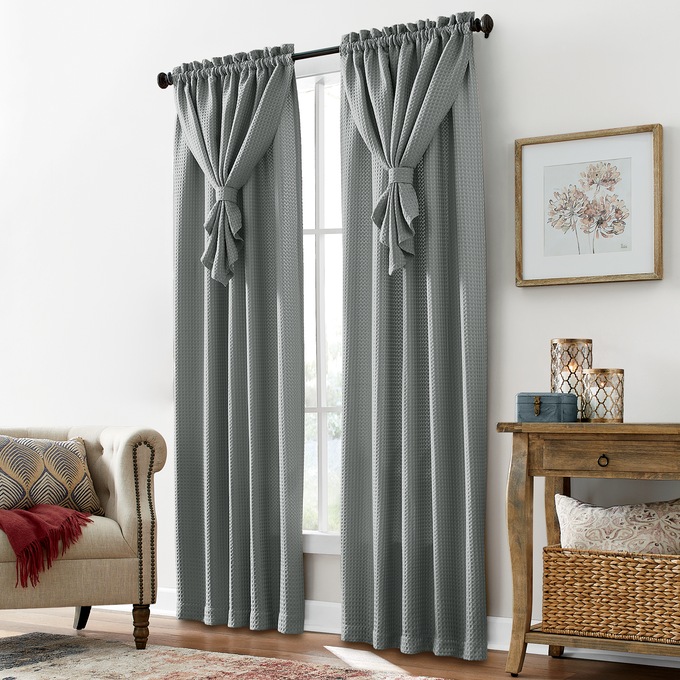 Allegra Waffle Textured Panel, Gray, large