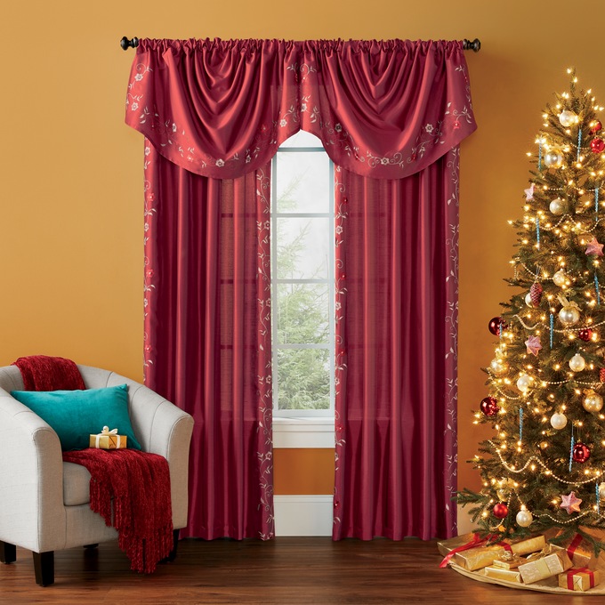 Embroidered Taffeta 84" Panel, , large