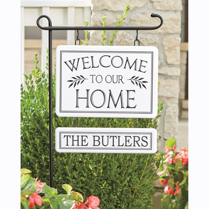 Personalized "Welcome to Our Home" Sign with Stake, , large