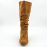 Amanda D'Laurie Tall Scrunch Boot: Rich Suede Look with 1" Wedge Heel, , large