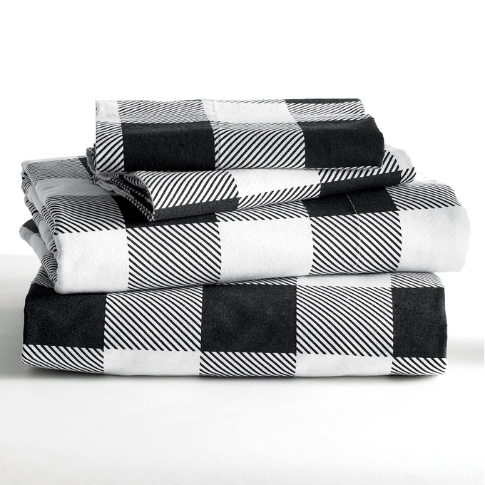 Holiday Print Cotton Flannel Sheet Set, , large