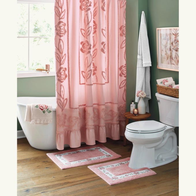 3-Piece Vintage Rose Bath Set, , large