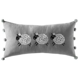 Embroidered 3 Little Sheep Pillow, , large