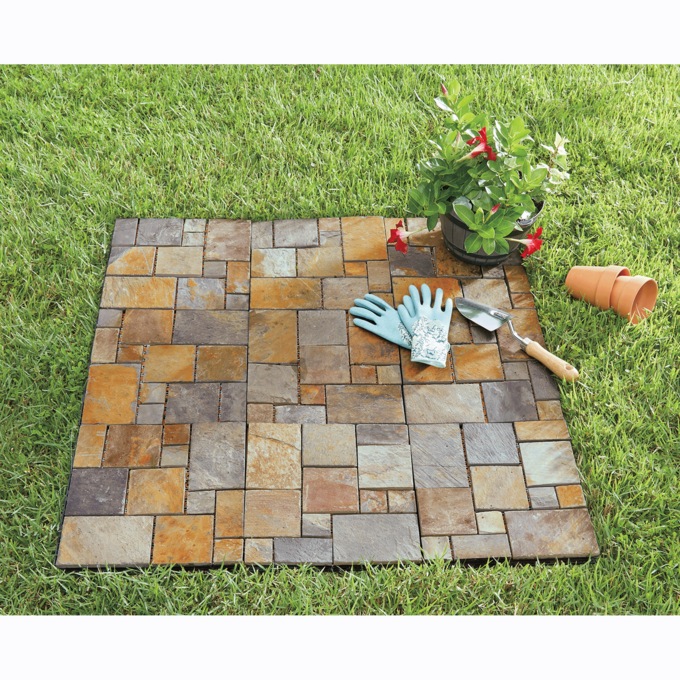 Set of 8 Outdoor Stone Patio Tiles, , large