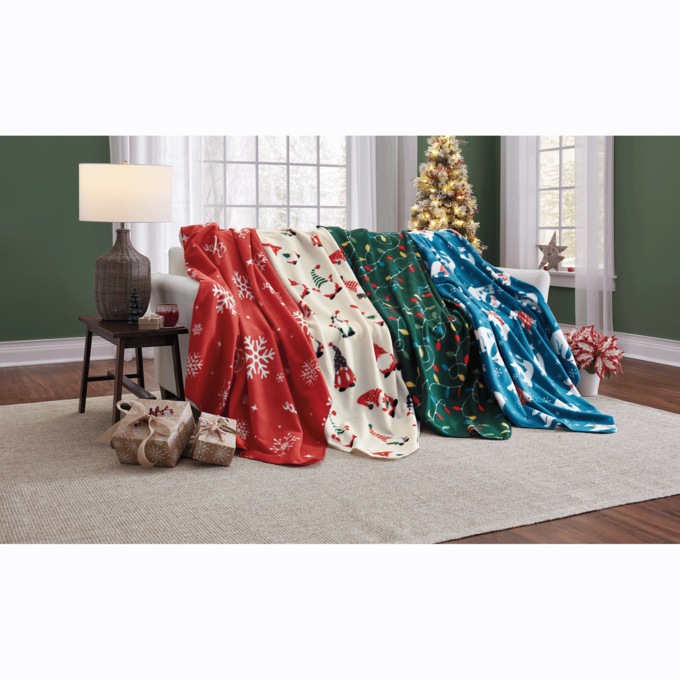 Holiday Novelty Fleece Throw, , large