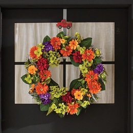 Daisy Hydrangea Wreath, , large