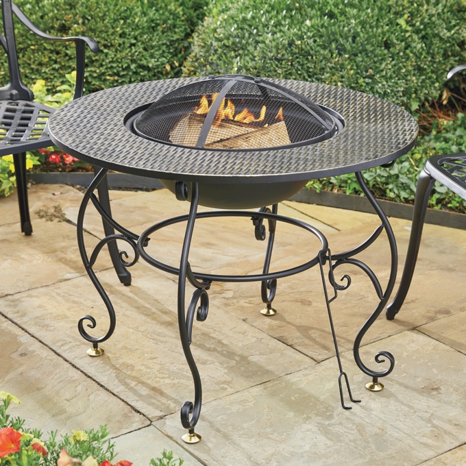 30" Wrought Iron Fire Pit Table, , large