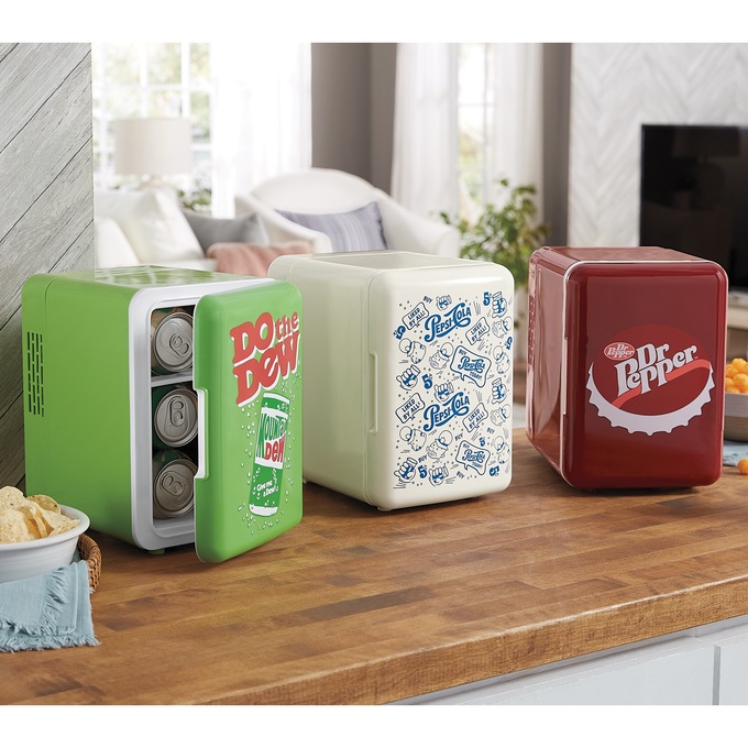 Retro Branded 6-Can Mini Fridge