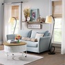 Serendipity Curved Metal Floor Lamp with Fabric Shade, , large