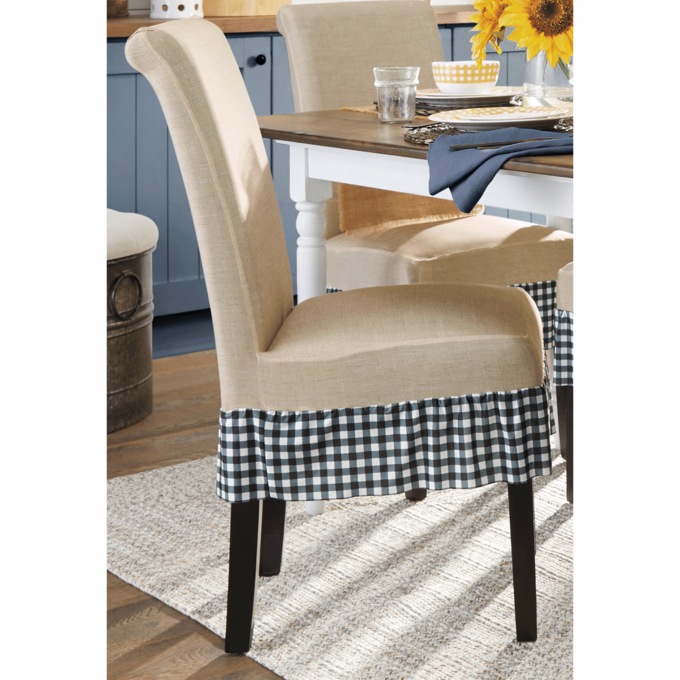 Farmhouse Gingham Stretch Chair Cover, , large