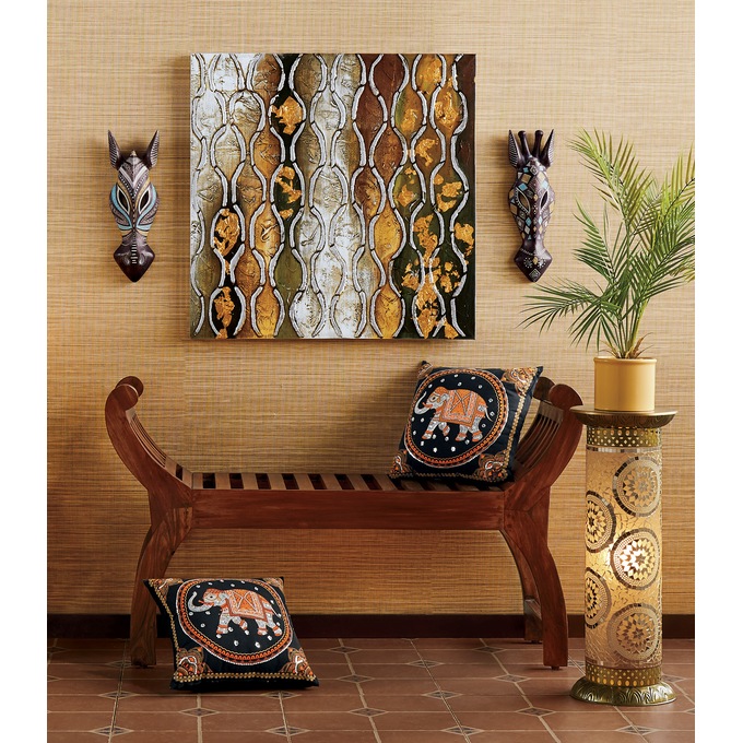 Abstract Textured Gold Foil Canvas, , large