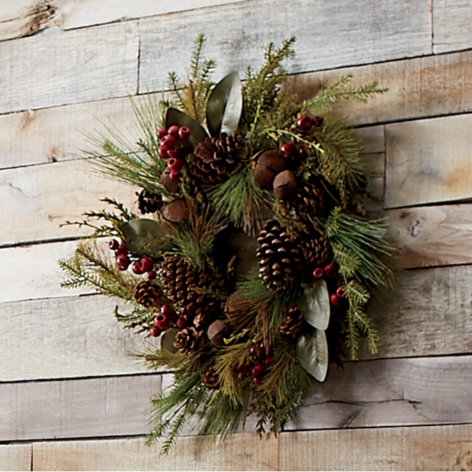 Bell and Pinecone Outdoor Safe Wreath, , large