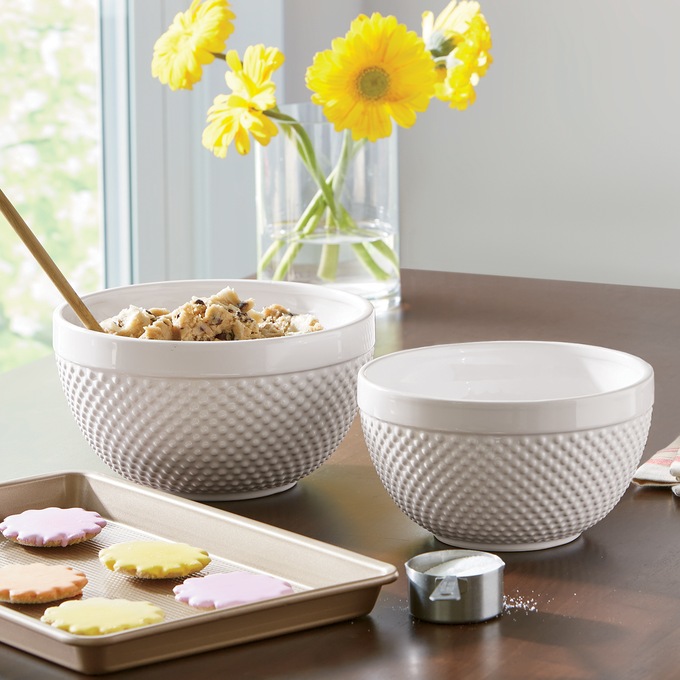 2-Piece Hobnail Mixing Bowl Set, , large