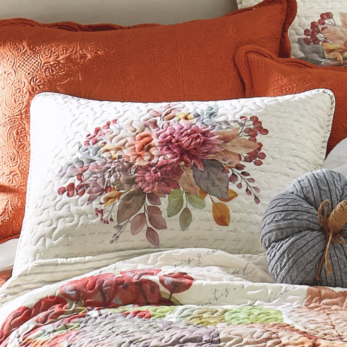 Prairie Bloom Floral Quilted Standard Sham, , large