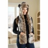 Faux-Fur Animal Hat with Scarf, , large