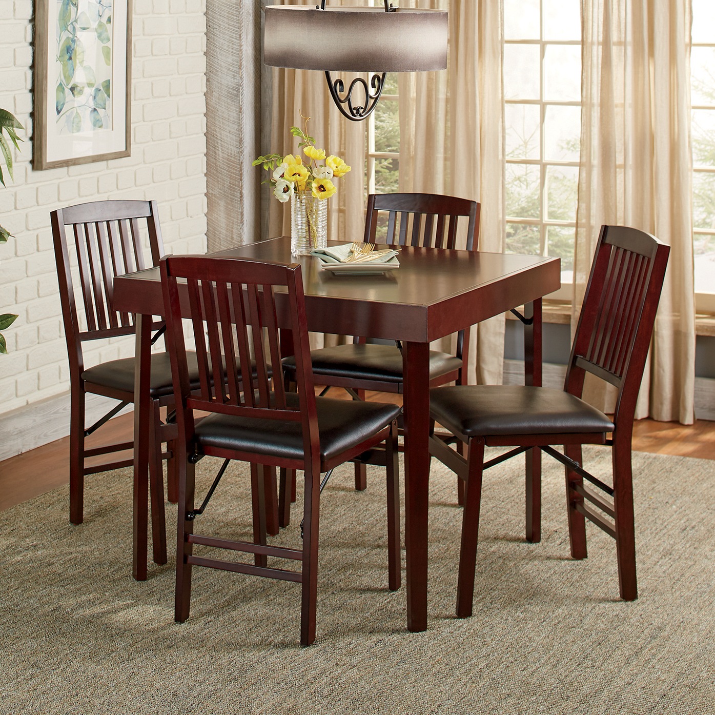 large folding table and chairs