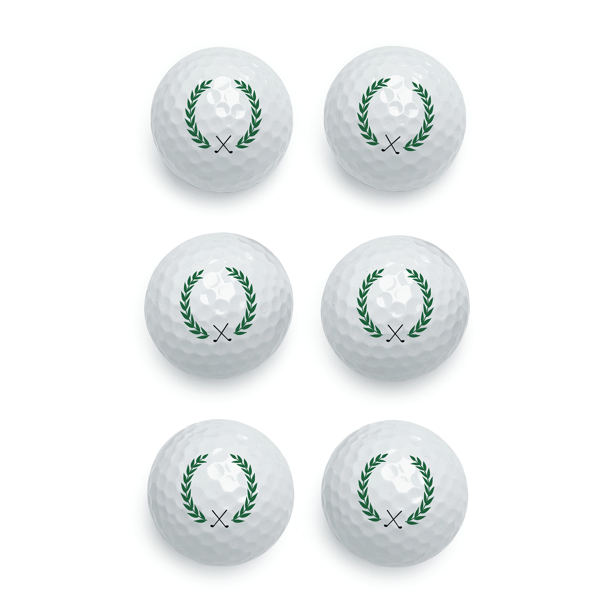 Set of 6 Personalized Laurel-Wreath Golf Balls, , large