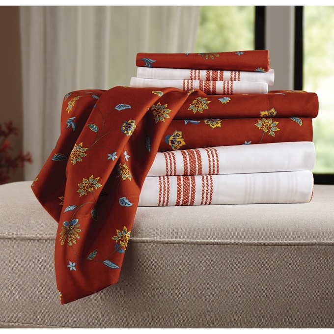 Jacobean Print 2-Pack Microfiber Sheet Set, , large
