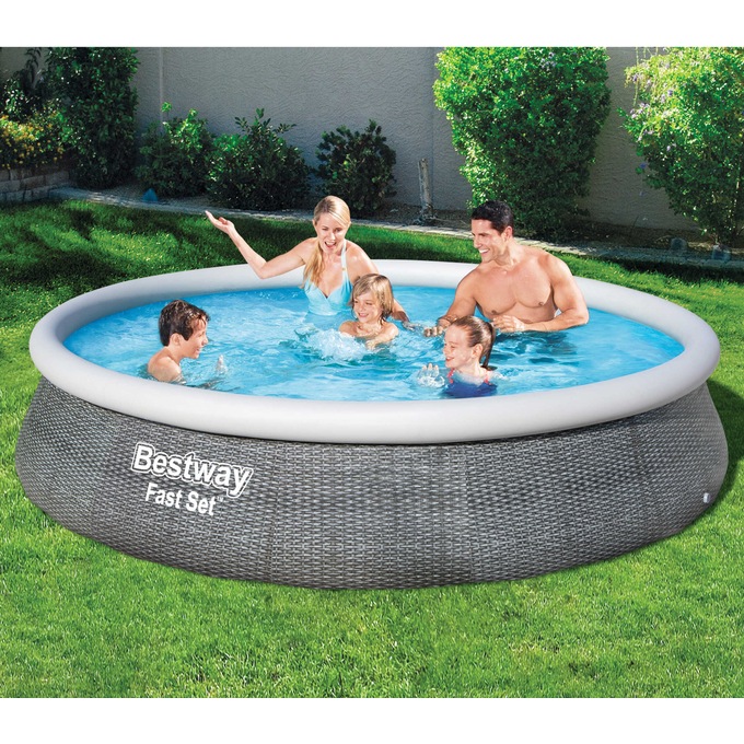 Bestway Fast Set 15' Rattan Pool, , large