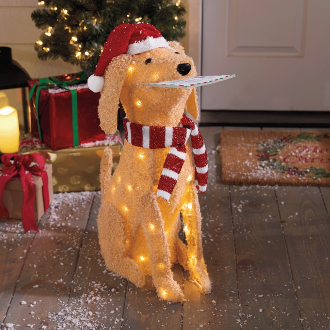 Lit Christmas Puppy Lawn D&eacute;cor, , large