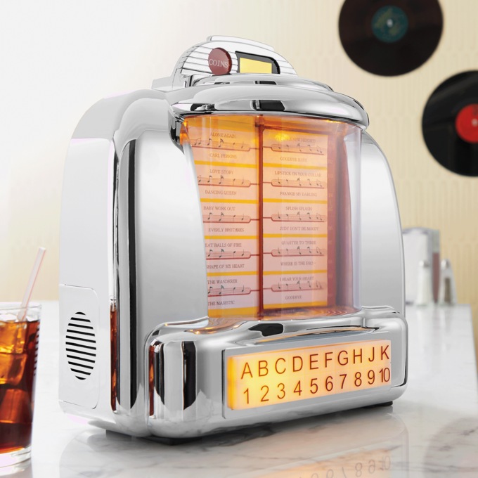 Retro Diner Jukebox Speaker with FM Radio & Bluetooth, , large