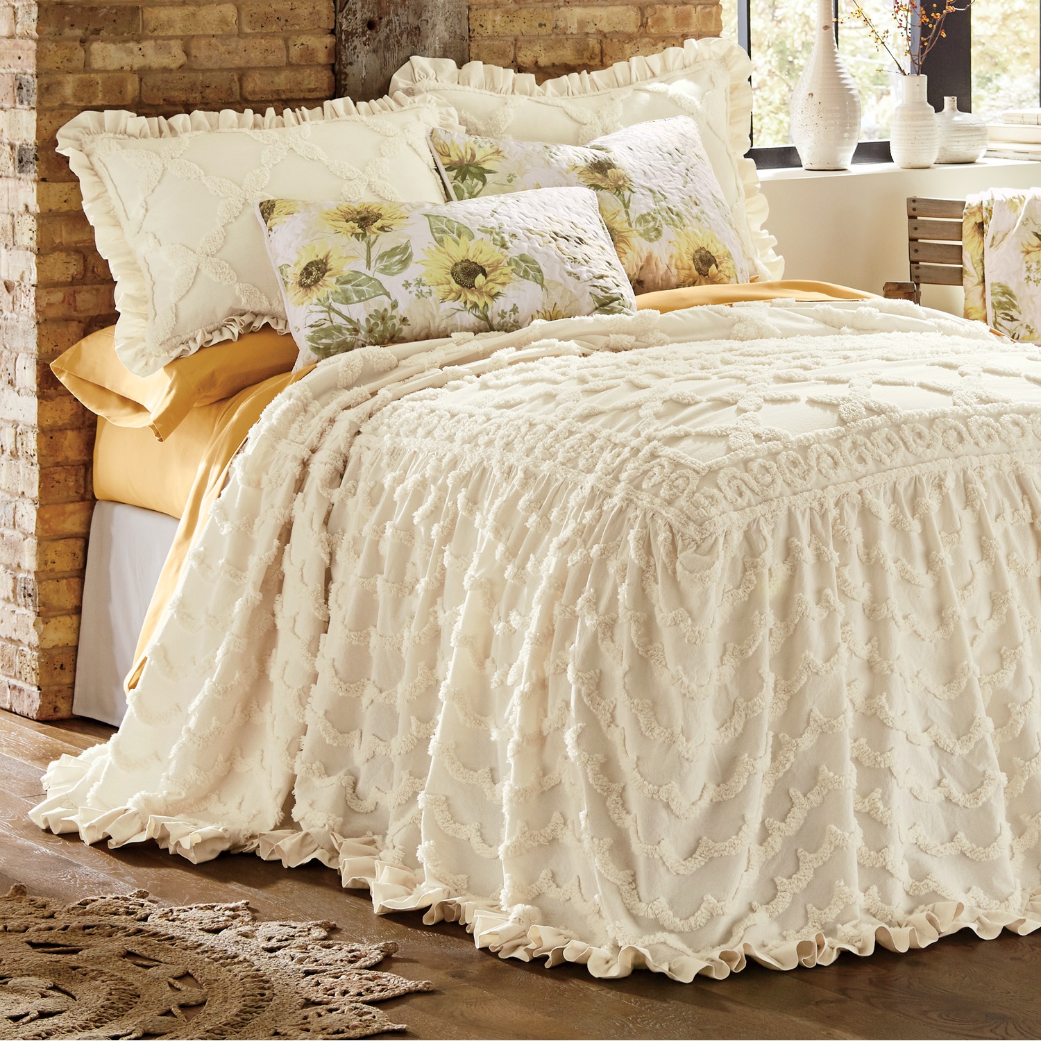 Angelica Ruffle Chenille Bedspread Ginny s