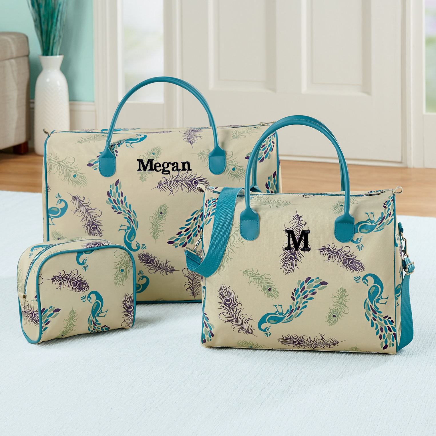 peacock luggage set